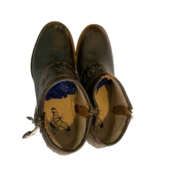 FREEBIRD GRAND Chocolate brown Tan Leather ANKLE BOOTIES - Picture 12 of 12